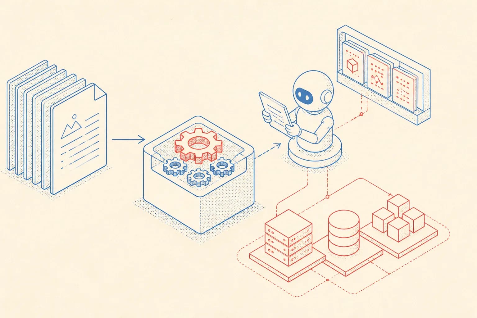 Schema eines KI-Coding-Agenten, der Markdown-Memory-Dateien liest, um MinIO zu konfigurieren und zu betreiben