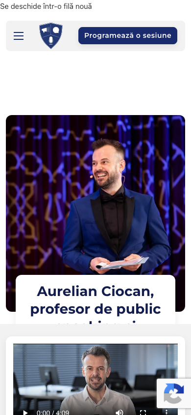 Aurelian Ciocan: Vista mobile del sito pubblico