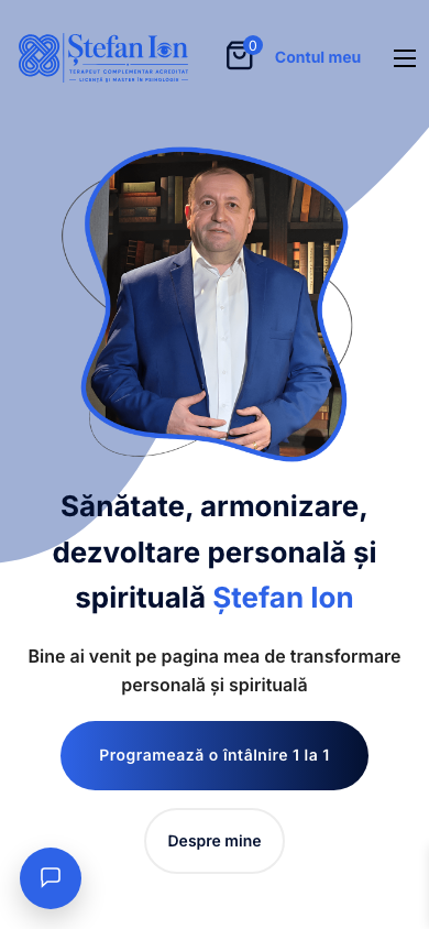 Ștefan Ion: Mobilansicht der öffentlichen Website
